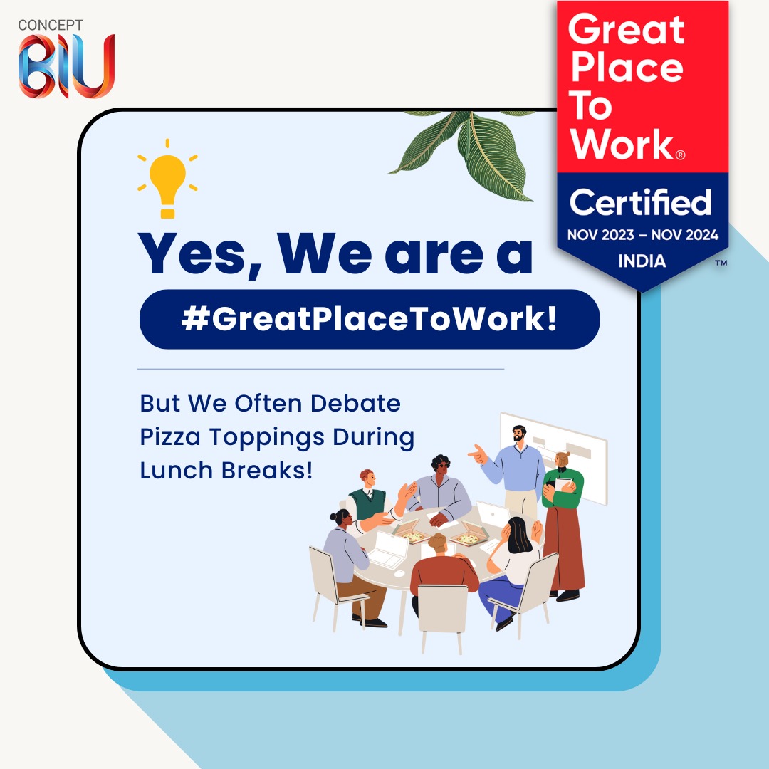 Concept_BIU's tweet photo. Being a #GreatPlaceToWork means we excel in both our projects and our lunch debates. What’s the best pizza topping? Comment down your answers below!

#ConceptBOU #PizzaTopping #GPTW #AnswerBelow https://t.co/yO9FggvSjU