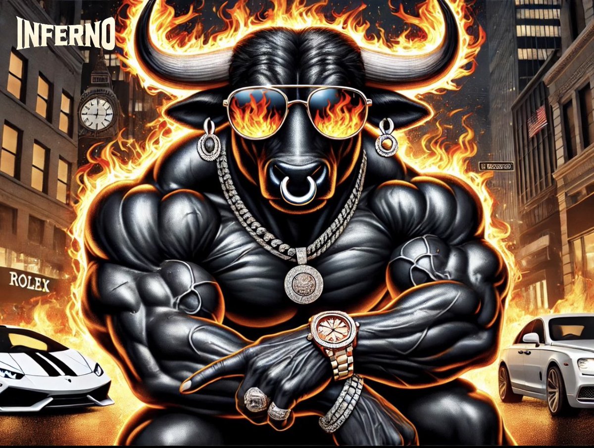InfernoBullWin's tweet photo. π₯ The Bull's Journey π₯
From humble beginnings to dominating lucrative auction houses, the Bull's made a fortune! Now, he's the man around town, flashing cars, watches, and jewelry. But can this lavish lifestyle last forever? Stay tuned! πππ #CryptoBull #AuctionKing $BLAZE $TITANX #INFERNO