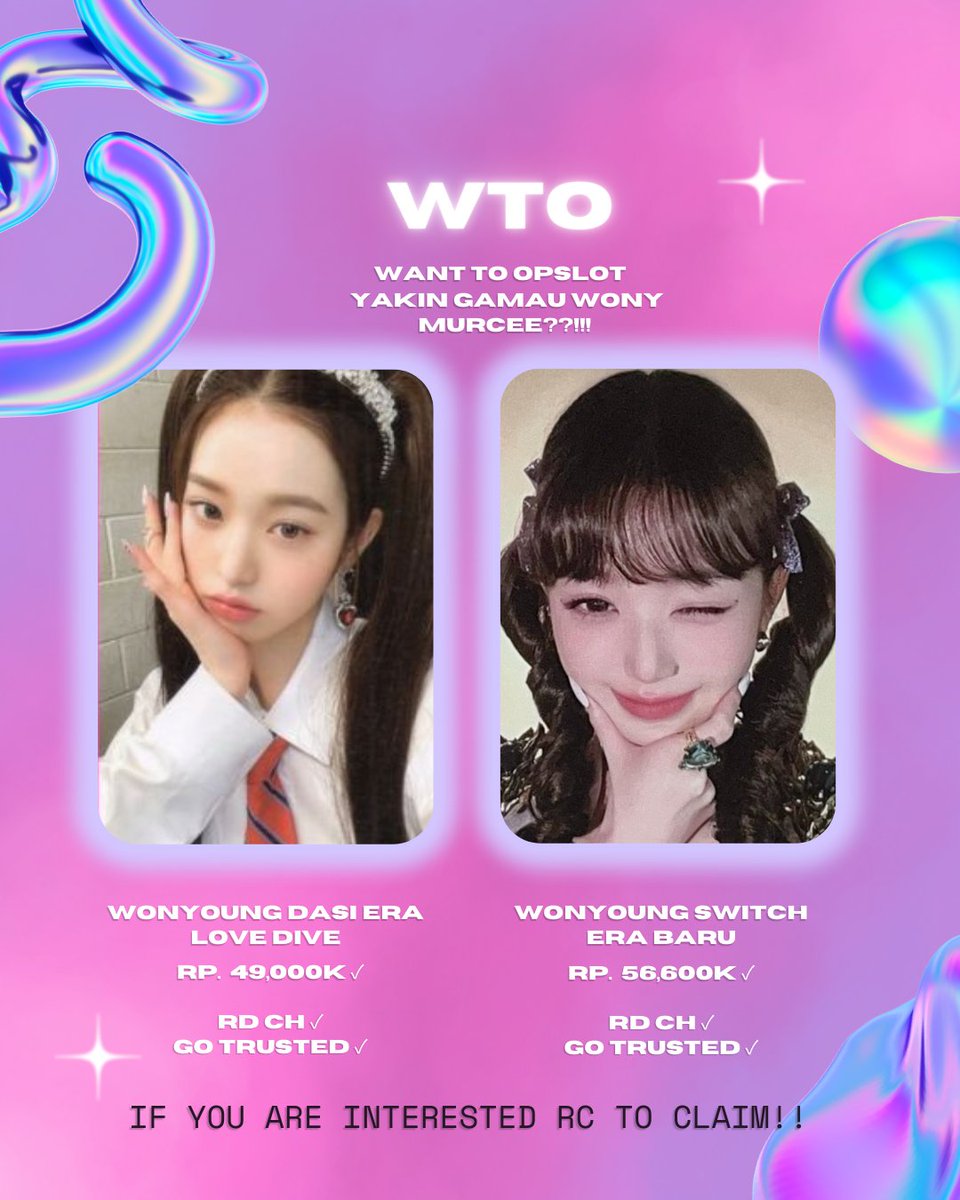 wonnjangs's tweet photo. [help rt]
𐙚 WTO/want to opslot 𐙚

• poca wony dasi 49k
• poca wony switch 56,6k
• rd ch 🇨🇳
• go trusted
• go dom tangerang
• 💌 : rc or comment to claim 

YUKK DITAKE WONY CUTIEE NYAA. https://t.co/KeqbJNT8Sk