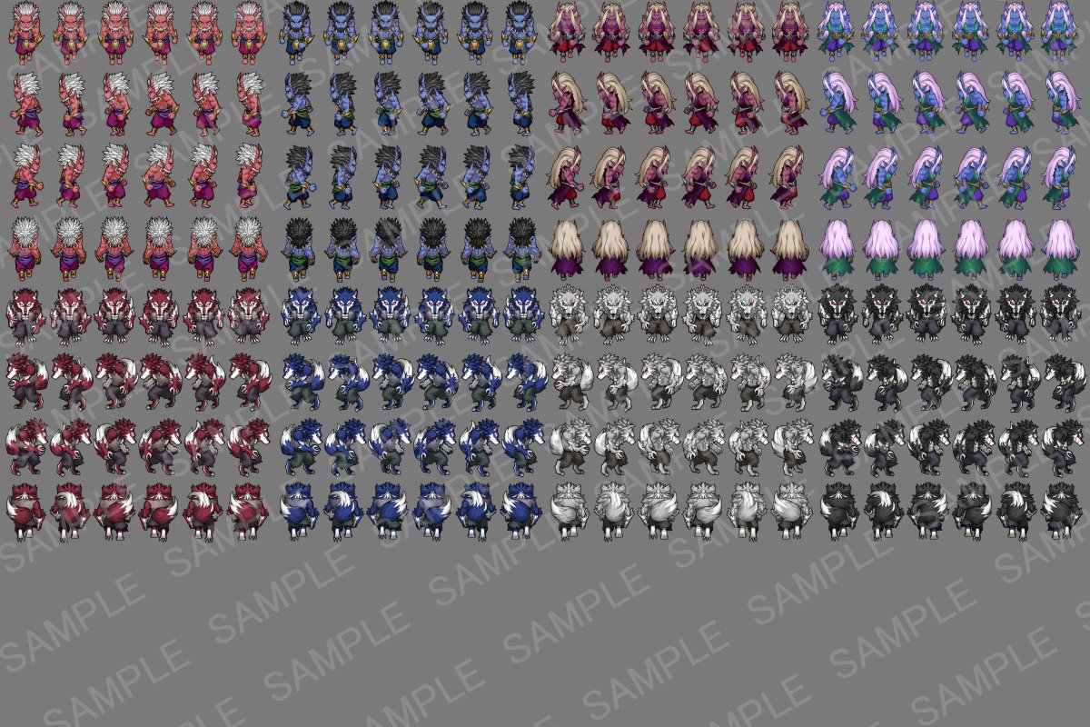🐾New DLC Release for RPG Maker Unite!🐺 [NPC Set Demihuman] 16 types of ...