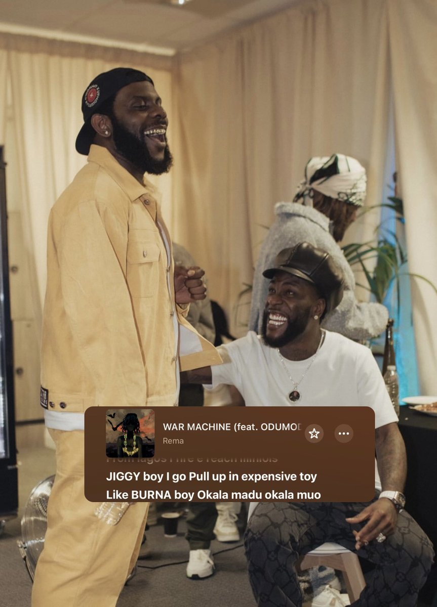 1BENNY7G's tweet photo. OdumoduBlvck name dropped Burna Boy in his new song with Rema! 🎶 https://t.co/hugGPYGtSz