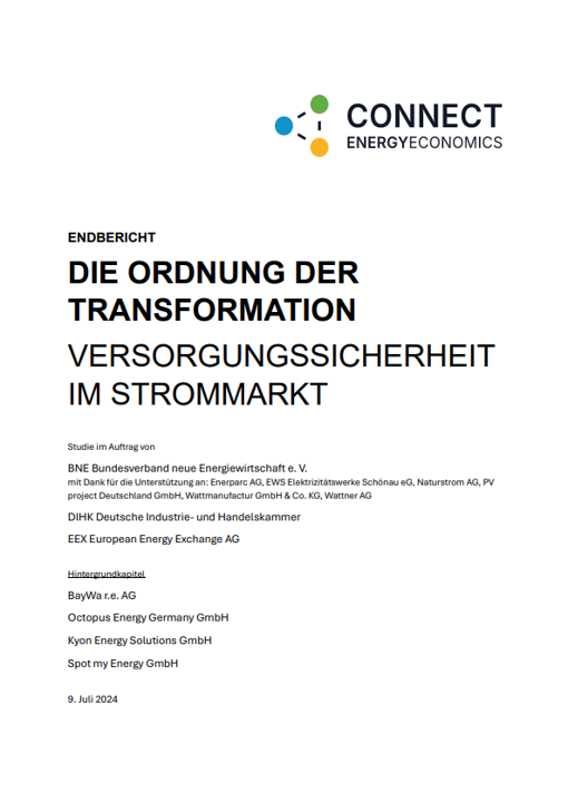 Im Auftrag des BNE, der DIHK und der EEX hat Connect Vorschläge für die Weiterentwicklung des #Marktdesigns erarbeitet:

Die Ordnung der #Transformation – #Versorgungssicherheit im #Strommarkt

Baywa r.e., Octopus Energy, Kyon und Spot my Energy sind ebenfalls dabei.