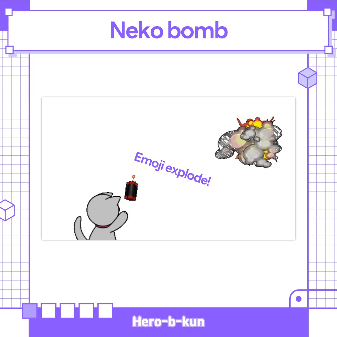 syncu_lab_en's tweet photo. 💜 NEW UPDATE 💜
@MaenDolas's Neko bomb has been updated! 
Check it out on Syncu Lab Ko-fi store!
https://t.co/TZEw7t5E9k

#Vtuber #chatreactable #chibi #live2d https://t.co/vmlwo6yQnG