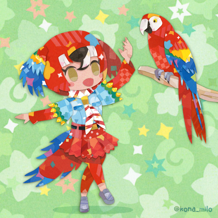 「コンゴウインコ」|キクチミロのイラスト