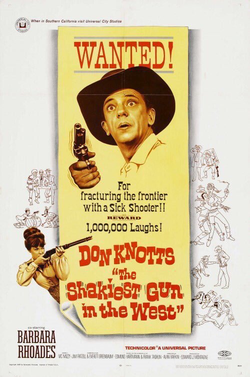FilmNewsNos's tweet photo. 🎬MOVIE HISTORY: 56 years ago today, July 10, 1968, the movie ‘The Shakiest Gun in the West’ opened in theaters!

#DonKnotts #BarbaraRhoades #JackieCoogan #BurtMustin #DonBarry #RuthMcDevitt #FrankMcGrath #TerryWilson #CarlBallantine #AlanRafkin https://t.co/hX8HZUIKC9