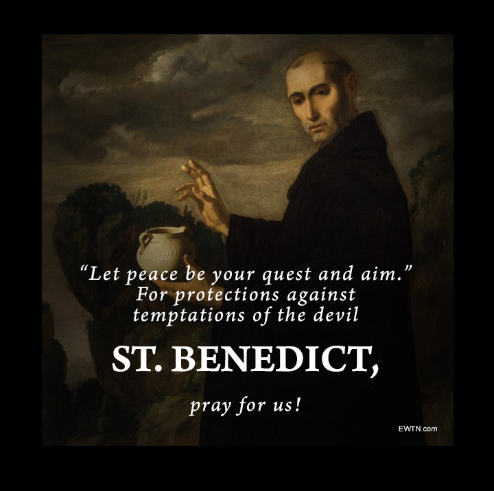 ewtnireland's tweet photo. Today we remember St Benedict. St. Gregory the Great called St. Benedict “a bright light” in an age marked by the most serious crisis. Benedict composed his Rule around AD 530, a code for monastic life. #OraEtLabora #PrayAndWork #StBenedict https://t.co/J33mUidPib