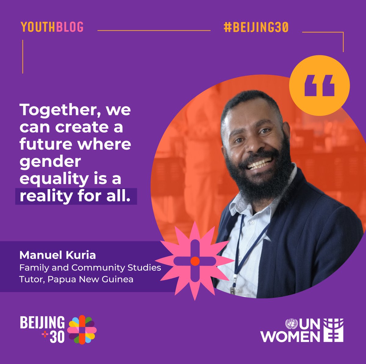 unwomenasia's tweet photo. 🇵🇬 "In #PapuaNewGuinea, male advocates are challenging cultural norms and promoting gender equality. Education and advocacy are key."
Manuel Kuria explores the importance of male advocacy in this #Beijing30 #YouthBlog.
🔗 https://t.co/C2TUlGCrFQ
@unwomenPNG https://t.co/Tj1KOEFIRK