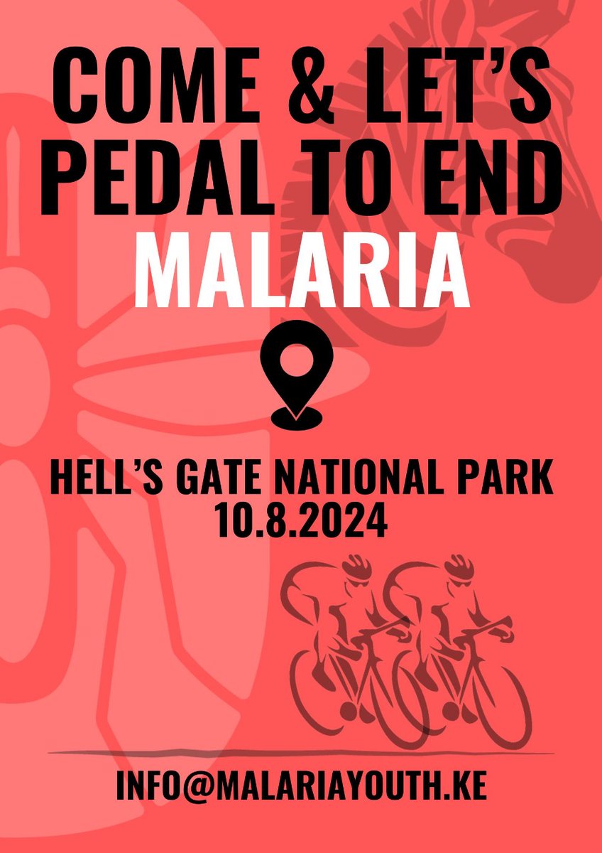 Ezekielmaweu2's tweet photo. KeMYC@3 celebration is here! Join us at Hells Gate Biking on August 10, 2024, and pedal to make a difference in the fight against malaria. #PedalPower #PedalAgainstMalaria #PedalForHealth #ForUsbyUs #CycleForHealth #Cycle4change #Pedal4KemYc https://t.co/1OZaV0POxs