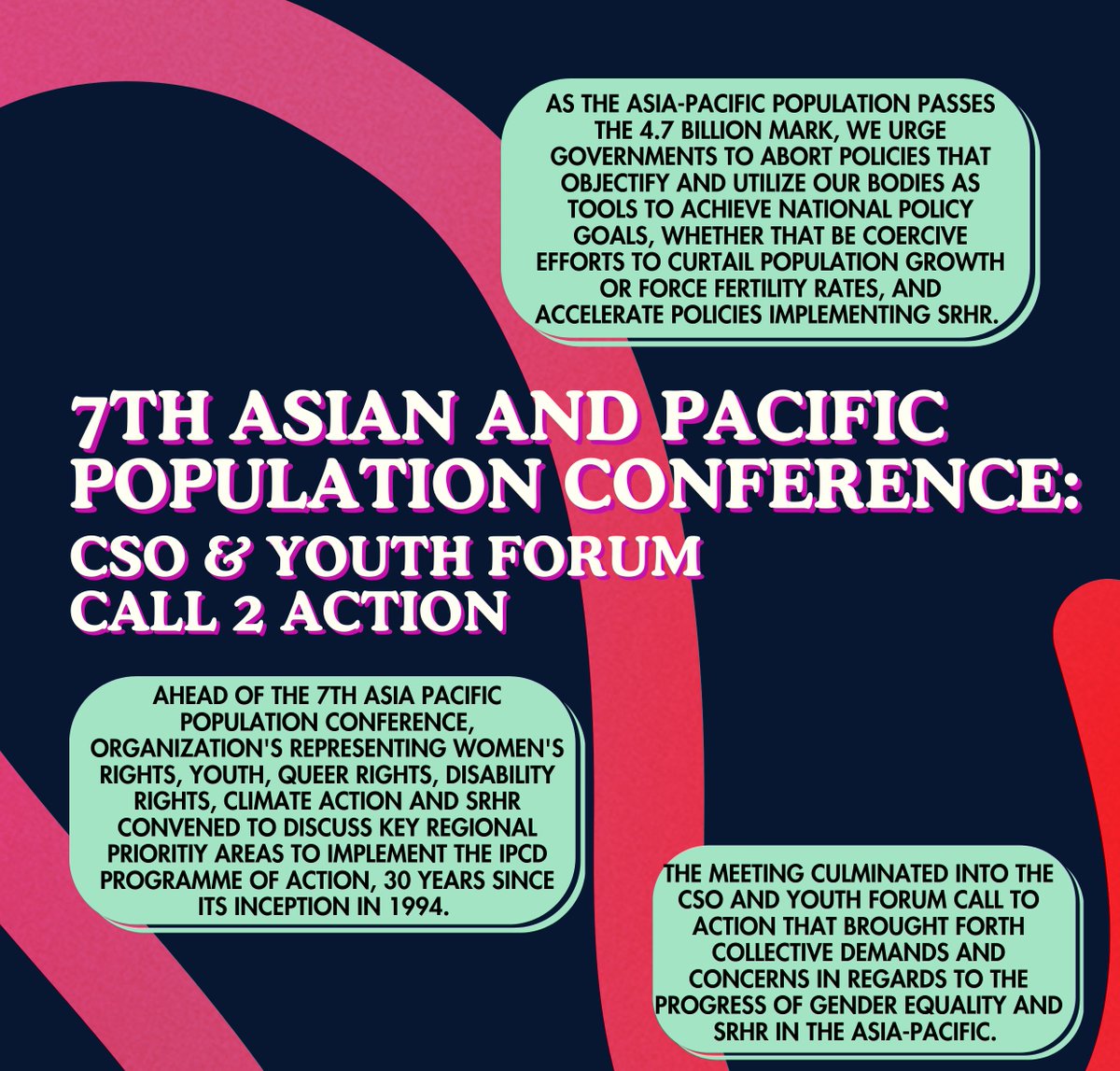 AsiaPacAlliance's tweet image. 🤝Ahead of the #APPC7, civil society organizations convened to discuss key regional priority areas to implement the #IPCD PoA that culminated into the CSO and Youth Forum Call to action.
🔗Read the CSO &amp;amp; Youth forum Call2Action: buff.ly/3W9Tv1p