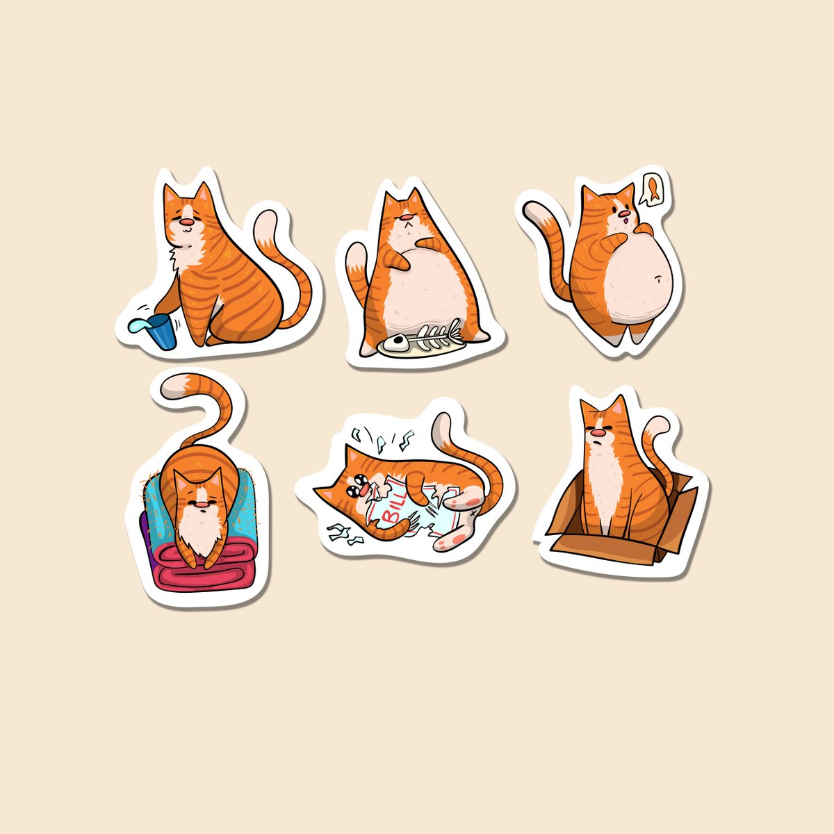 KPrimeArt's tweet photo. BAD CAT! 😾 This adorable set of stickers reflects the pastimes of those mischievous cats in our lives! 😹😹😹
Introducing… Box Fiend, Chonky Cat, Bill Shredder, Fur Spreader, Glutton and Water Spiller! https://t.co/8BcuilRFm9