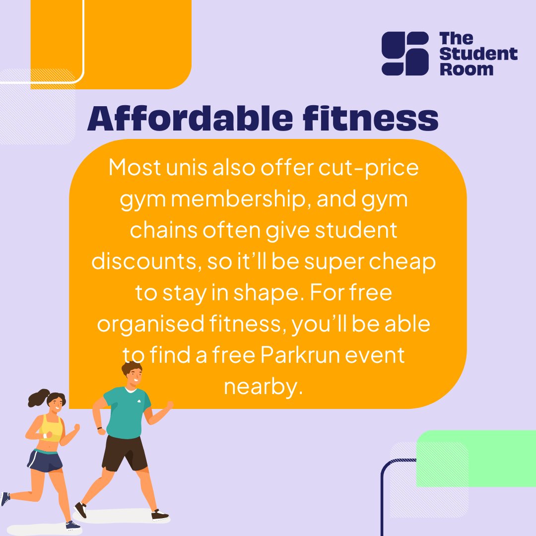 thestudentroom's tweet photo. Balancing studies and staying fit? We've got you covered! 🏋️‍♀️To learn more about the other ways to look after yourself at university, click  here: https://t.co/qHpfwLDflp 
#StayFit #StudentLife  #thestudentroom https://t.co/UCeeeQSPS7