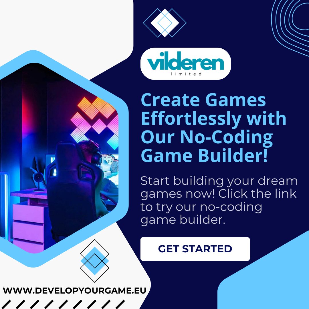 VilderenLtd's tweet image. Whether you&apos;re a beginner or a seasoned game designer, you can easily design and publish games with just a few clicks.  #GameDevelopment #NoCodingRequired