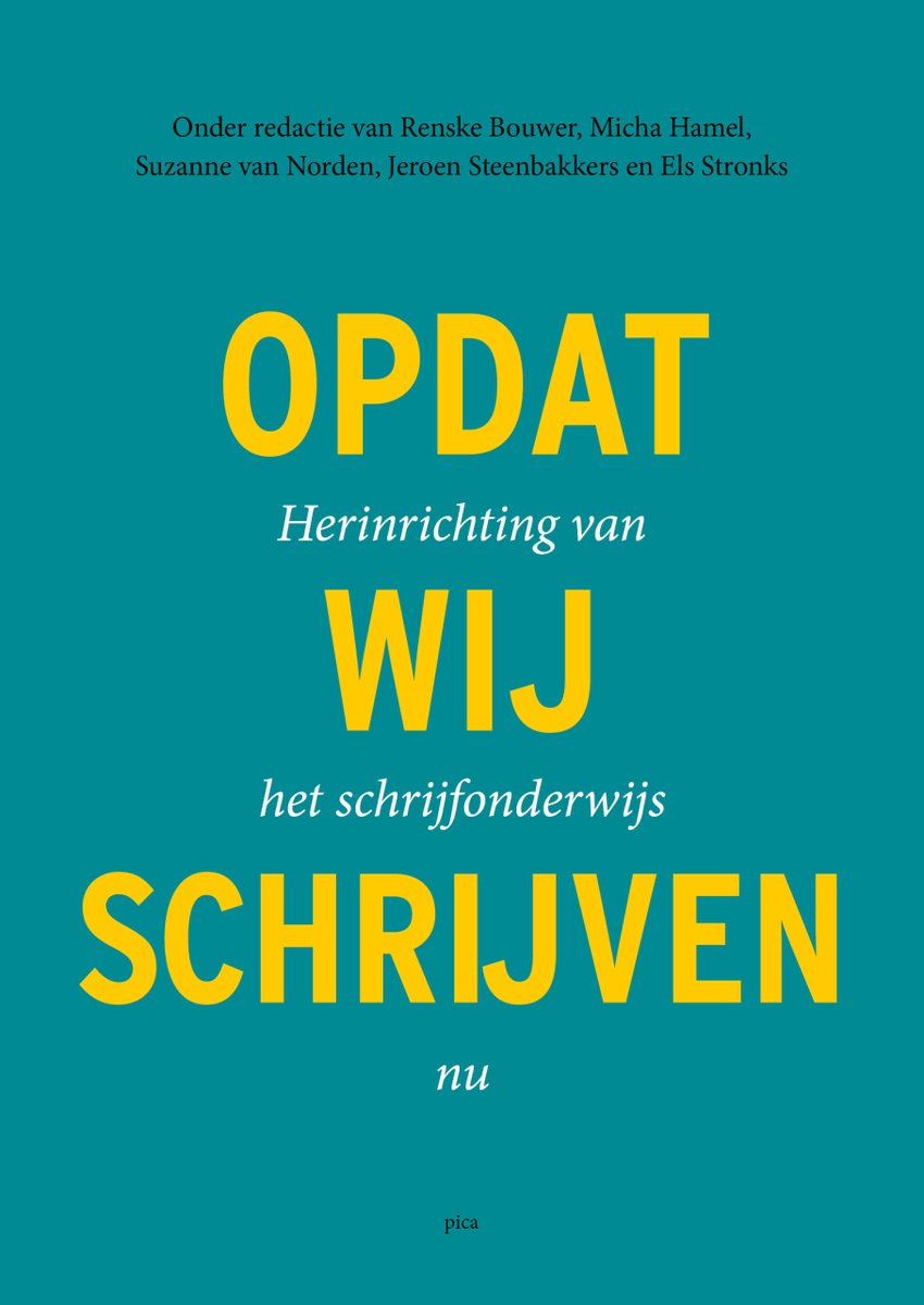Bij Uitgeverij Pica is onlangs de bundel 'Opdat wij #schrijven. Herinrichting van het #schrijfonderwijs nu' verschenen. De #schrijfcrisis in het Nederlandse onderwijs kreeg minder aandacht dan de #leescrisis, maar ook die bestaat: mdnl.nl/?p=16461