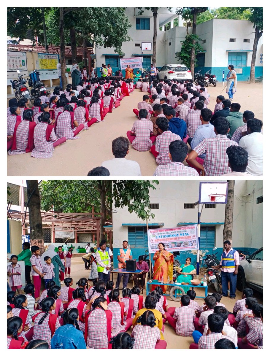 Awareness programme conducted on mosquito menace and seasonal diseases in Ambedkar Govt. High school, Langer house along with Entomology, UCD and Sanitation teams in Karwan Circle-13
<a href="/ZC_Khairatabad/">Zonal Commissioner Khairatabad, GHMC</a>
