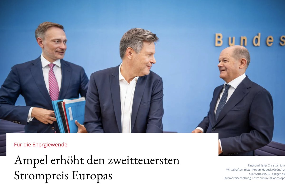 Kernkraftwerke abschalten. Strompreis hochtreiben. Versorgungssicherheit gefährden. Noch eine Strompreisabgabe erfinden, um neue Gaskraftwerke anstelle der KKW zu bauen. Strompreis noch höher treiben. Narren und Wahnsinnige ruinieren unser Land. #DeshalbAfD #JetztAfD #AfD