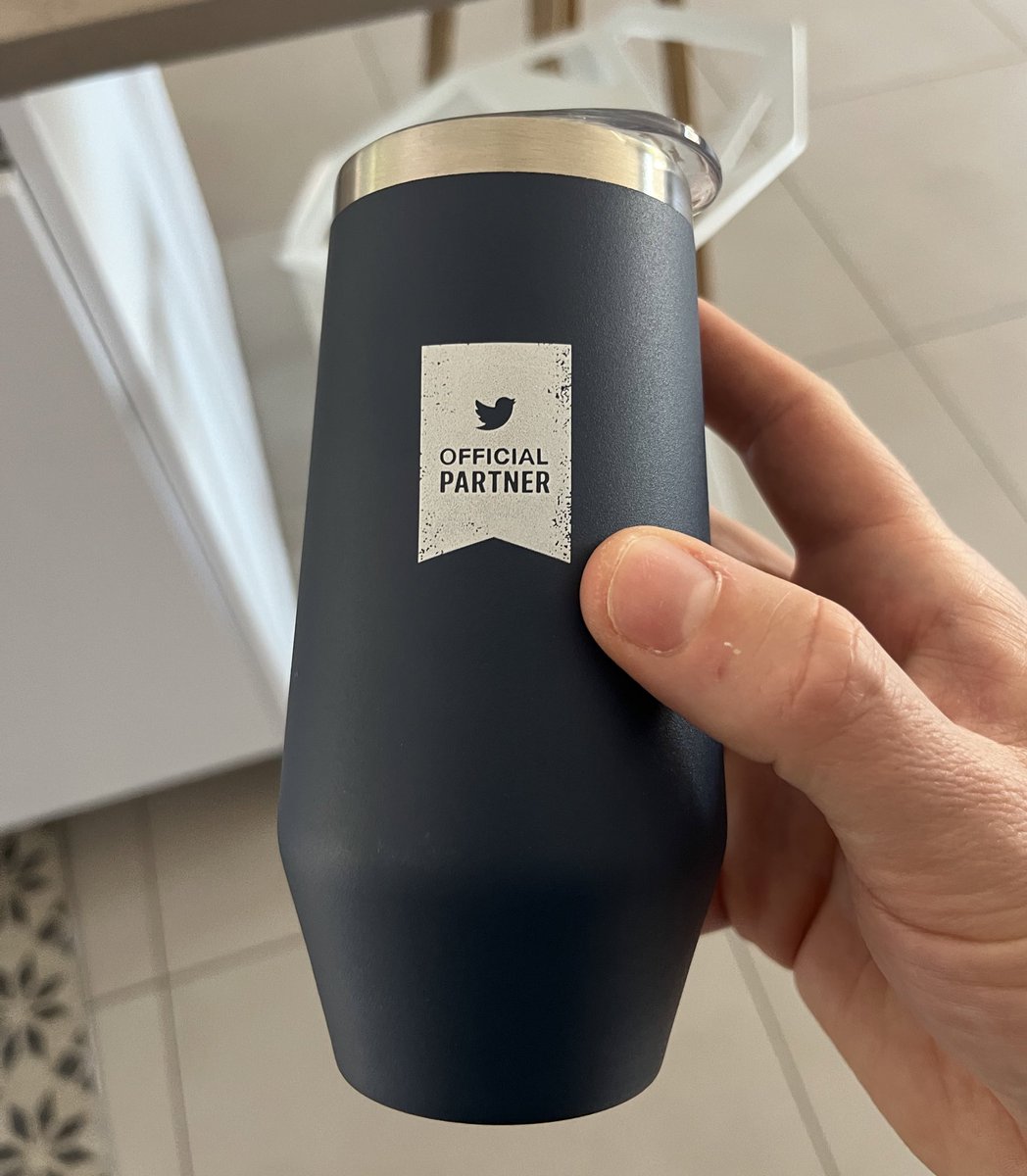 kelfaij's tweet photo. @elonmusk - fun fact found this old Twitter official partner mug with the logo X below while produce years before the acquisition. It seems it was meant to be :-) https://t.co/mvdT2PQk7i