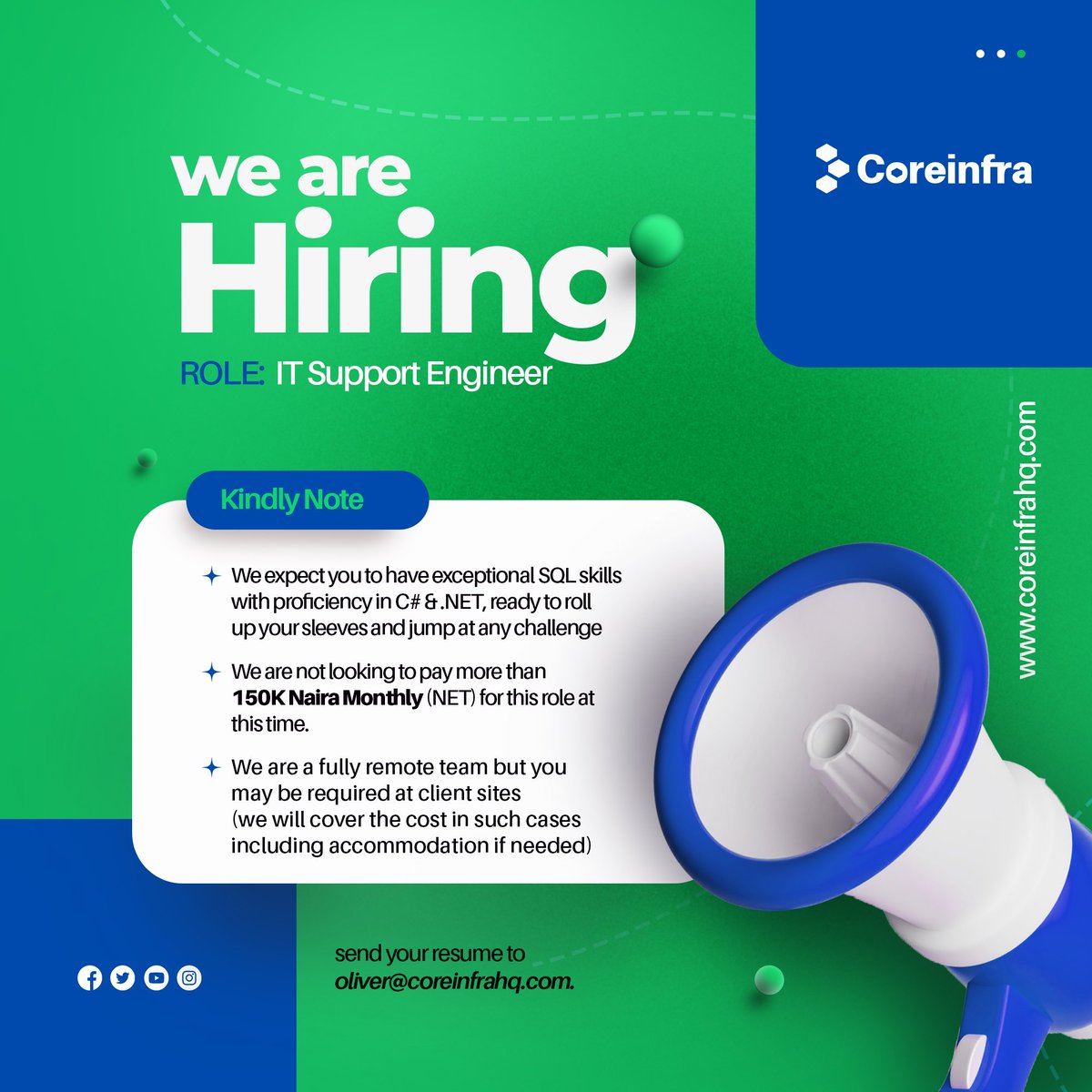 CoreInfraHQ's tweet photo. We are hiring .
#coreinfra https://t.co/vFYRmbpyOV