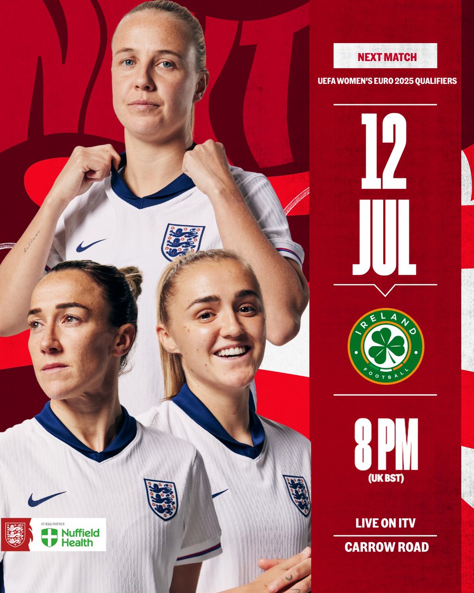 Lionesses's tweet photo. UP NEXT: 🇮🇪 

#Lionesses | @NuffieldHealth https://t.co/oip791cMBC