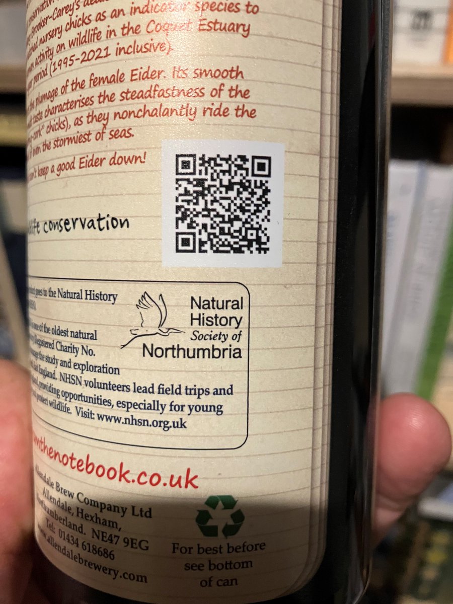 On a can of beer: a link to the results of Hilary Brooker-Carey’s 27-year study of Eider ducklings in the Coquet Estuary, Northumberland! #Eider #conservation