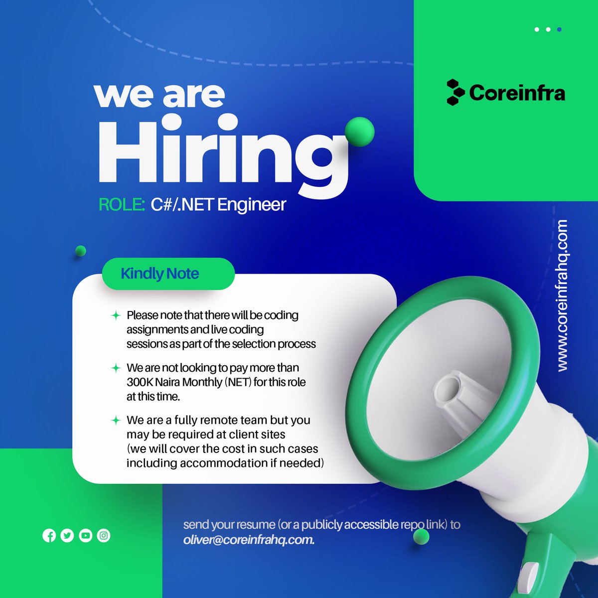 CoreInfraHQ's tweet photo. We are hiring
#coreinfra https://t.co/uAygDs5CCw