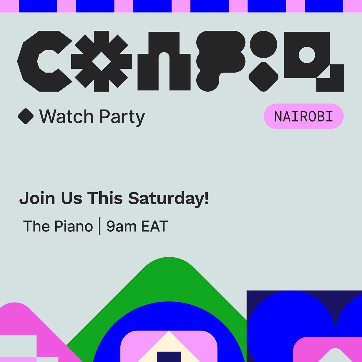 📣 It's Official! 🌟
Join us at The Piano, 171 Brookside Drive, Nairobi, for the #FigmaConfig2024 Nairobi Watch Party this Saturday, from 9am EAT
Get ready to explore the design world with Figma as we dive into the latest from Figma Config with a local twist
See you at the Piano!