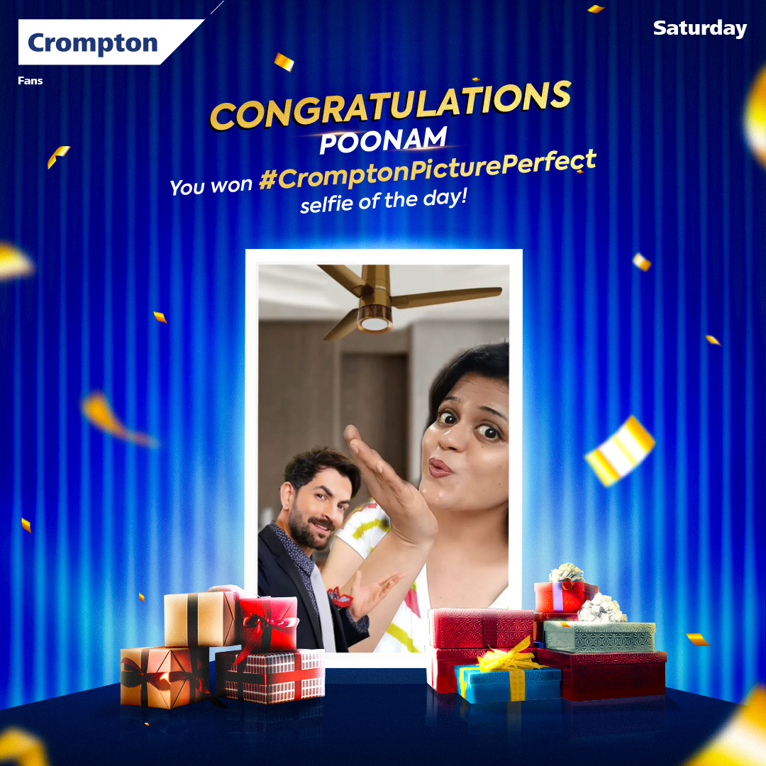 Crompton_India's tweet image. Congratulations to all the daily winners of Week for #CromptonPicturePerfect Fans Contest! 🥳

#CromptonPicturePerfectFans #PicturePerfect #FanContest #Fans #ParticipateNow
#CromptonPicturePerfect #ContestWinners #Crompton #CromptonIndia