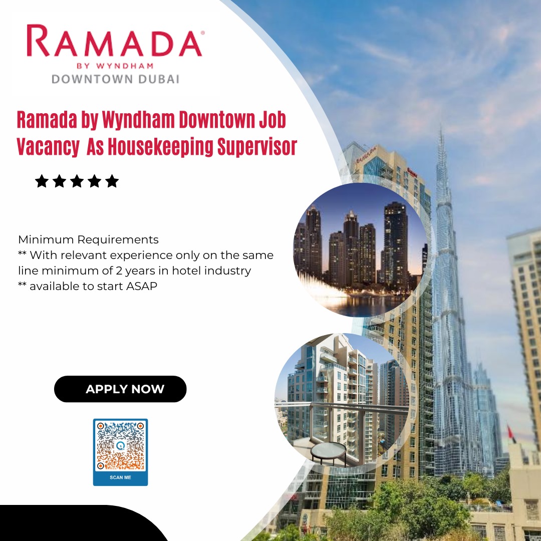 FakihMuta's tweet photo. Ramada by Wyndham Downtown: Housekeeping Supervisor Vacancy
Apply online: https://t.co/PbYk7evpzn

#RamadaDowntownJobs #HousekeepingSupervisor #WyndhamCareers #HospitalityJobs #JobVacancy2024 https://t.co/w68lN7YRPy
