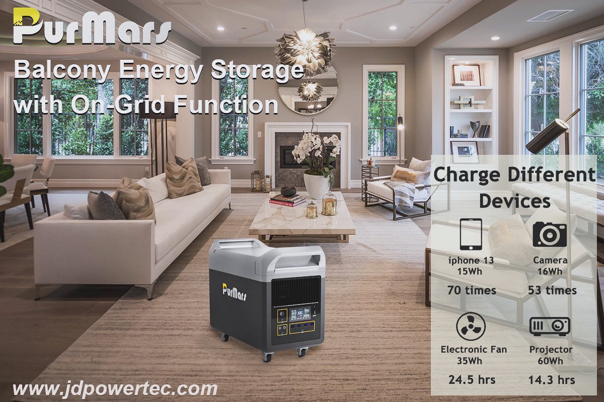PurmarsJD's tweet photo. Home Generator M2400, Balcony energy storage power supply with on-grid function, Savings of at Least 2400€during the Lifecycles!
More information pls visit: https://t.co/yv6aihGgkG
#energystorage #powerbank #purmars#portablepowerstation https://t.co/FJiVDTawws