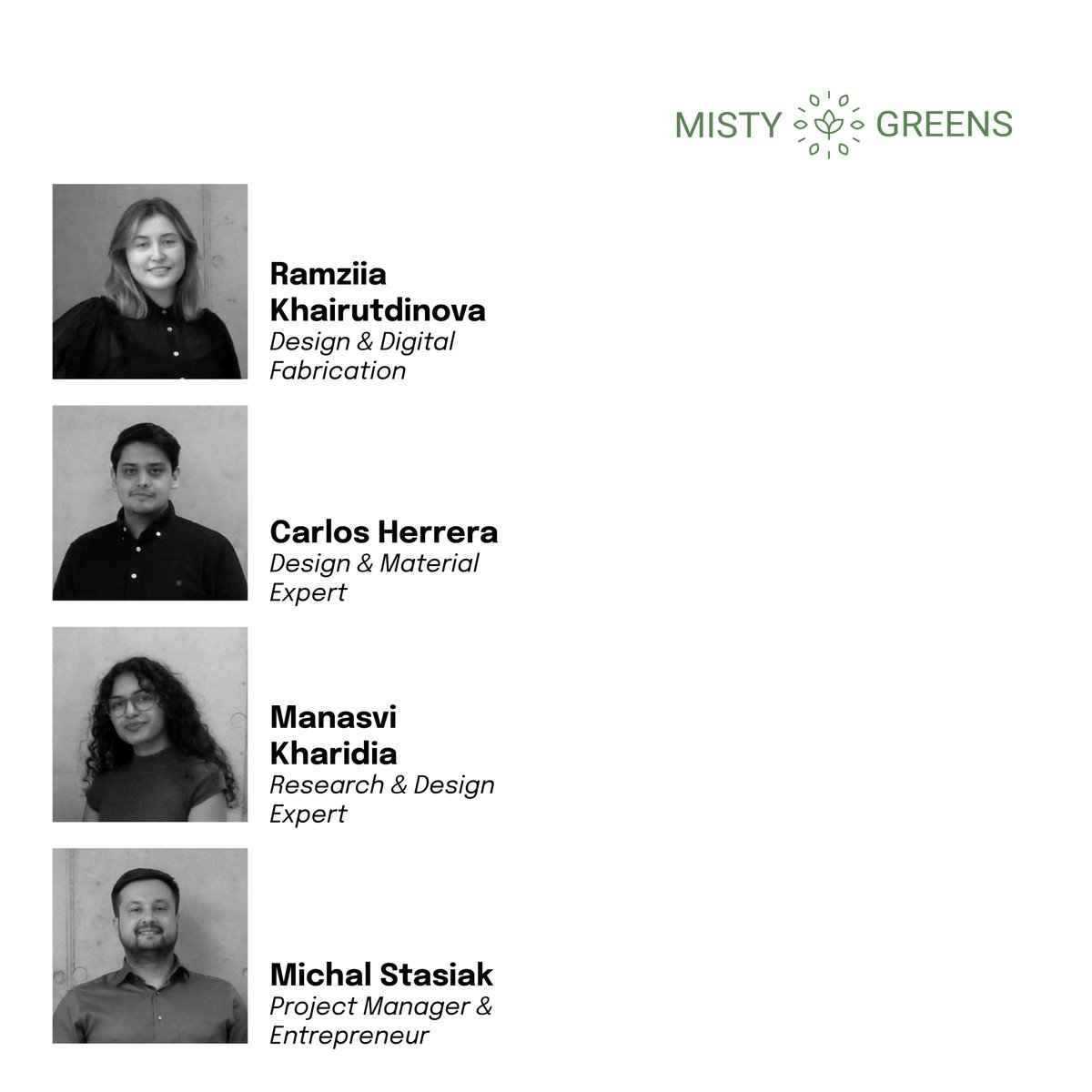 Meet Misty Greens!

They aim to combat high levels of humidity with their ceramic column that dehumidifies and releases the water for the plants. The ceramic column was robotically fabricated and the inserts 3D printed.

The team: Ramziia, Carlos, Manasvi, Michal
<a href="/EUErasmusPlus/">Erasmus+</a>