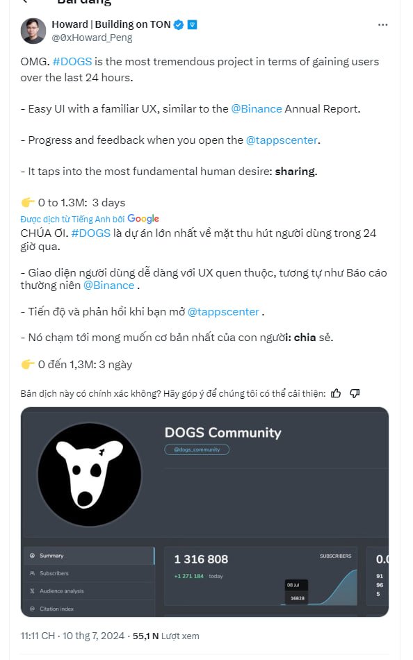 TradeCoin_Group's tweet photo. Dev shill #DOGS kìa
Tranh thủ Claim #DOGS đi anh em, có nhiều ac telegram thì mang ra cheat hết vào.

Link claim➡️https://t.co/pODDUZgYMB
Who let the DOGS out? https://t.co/O1vDZ26sXW