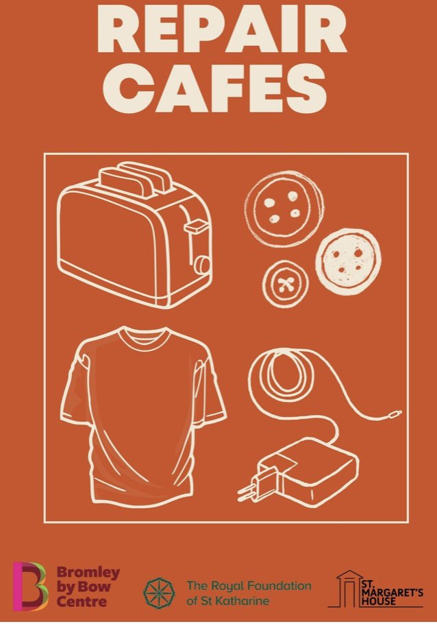Did you know there is a free monthly repair cafe in Tower Hamlets? <a href="/StMargaretsLDN/">St. Margaret's House</a>
 Learn to #repair your, clothes, small electrical appliances or IT equipment. Repairing items reduces waste and saves you money. Check out the dates and locations here stmargaretshouse.org.uk/repair-cafes