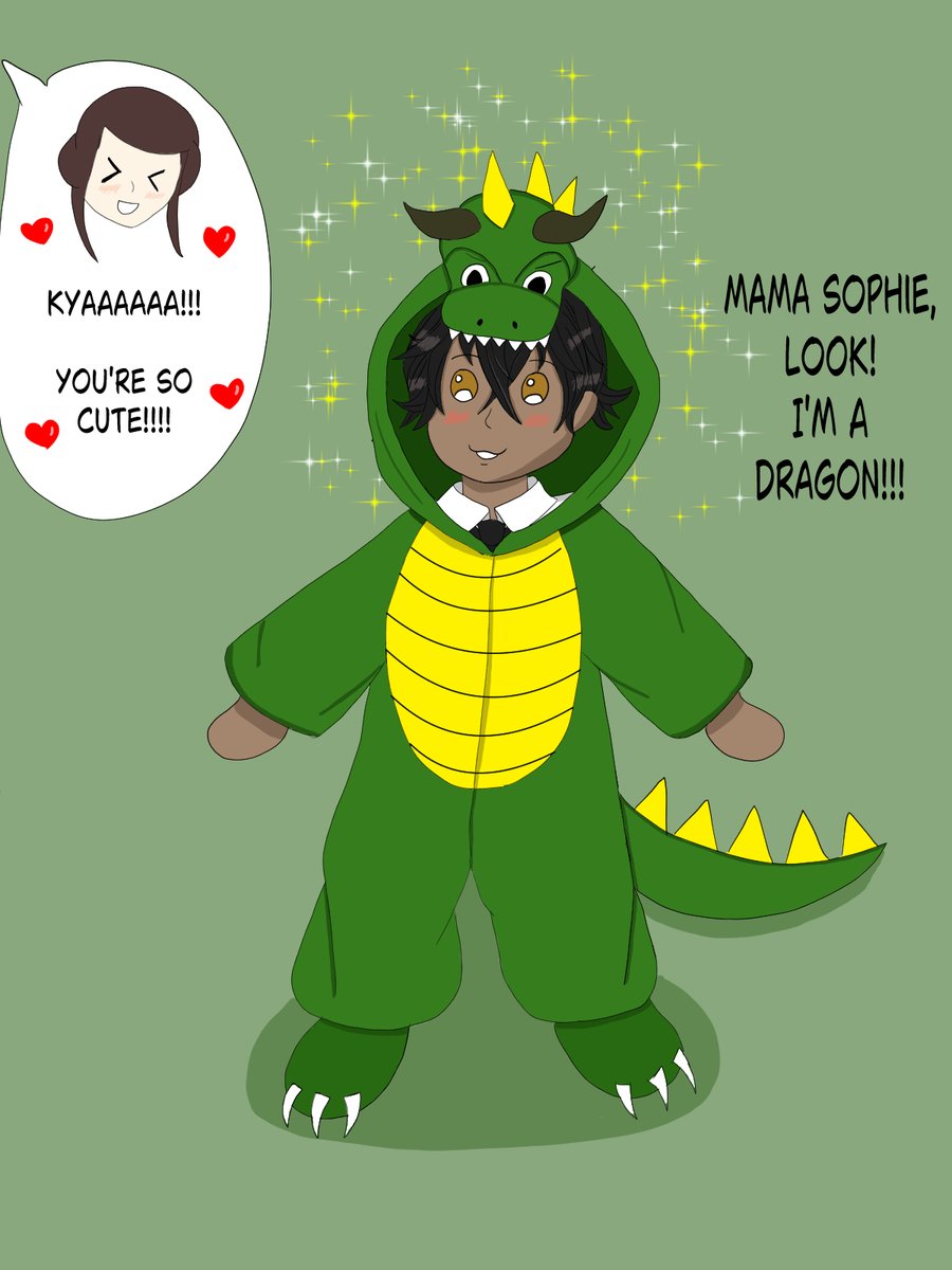 For my first drawing of a moot's MC, of course I had to draw <a href="/MagusChoryrth/">Magus Choryrth</a>'s Magus!!! 😊He's supposed to be smaller but I couldn't for the life of me draw him smaller so bigger Magus it is😂 Showing Sophronia his dragon onesie 🥰❤️

#HogwartsLegacy #HogwartsLegacyMC #HLMC