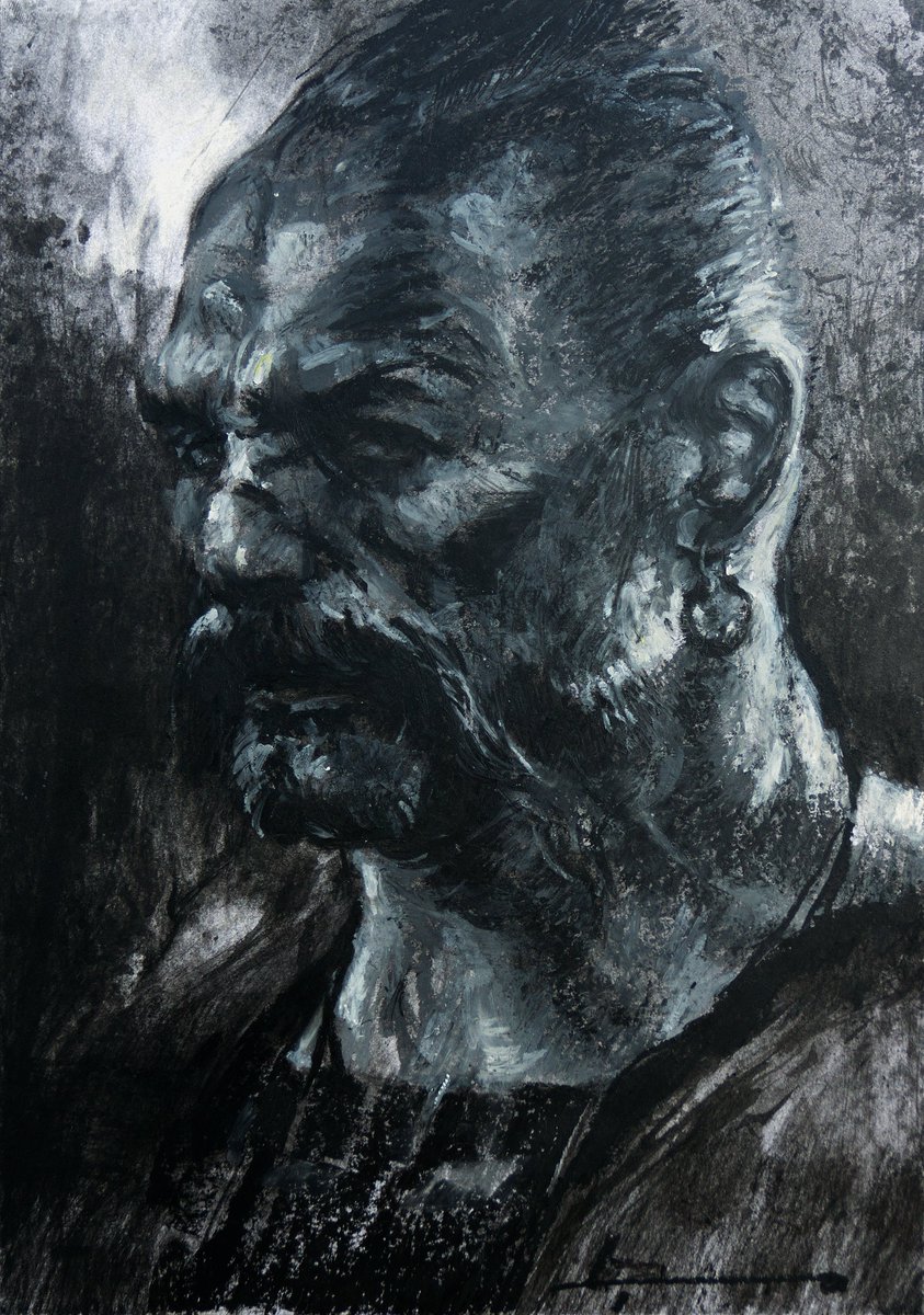 VasoiKo's tweet photo. "Козацького Роду, 52", 2024.
Paper, charcoal, ink, oil pastel. Lacquer fixation.
40x29 cm.
#Art #Graphics #Soul #Ukraine #Cossack #Light #Shadow #Kozak #Character #SilSol #Drawing #Expression #FineArt https://t.co/Pp14XAjsuZ