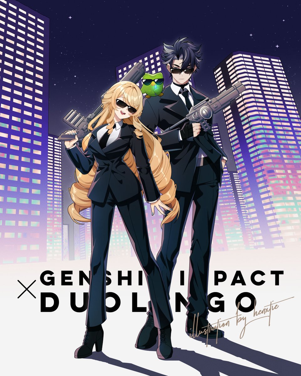MEN IN BLACK 😎 #GenshinXDuolingo