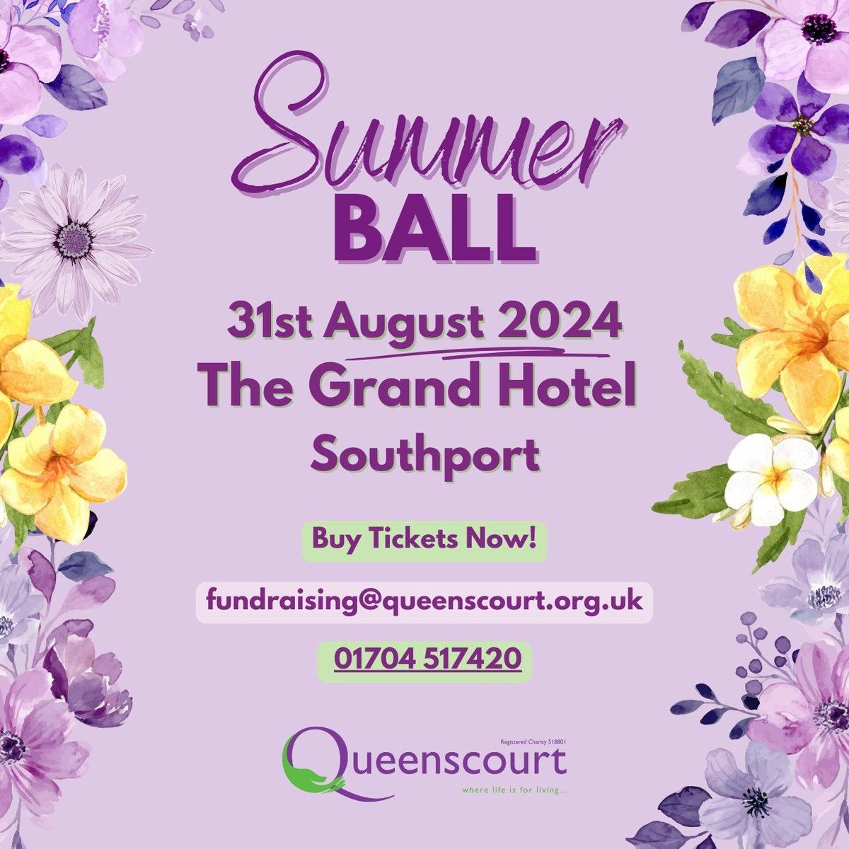 We are super excited for our upcoming Queenscourt Summer Ball at The Grand on Saturday, August 31st!  💃 Join us for an unforgettable evening with entertainment by James Loughlin and Kelly Bond and hosting by Paul Crone.  💜

ow.ly/zK4350SwQAB