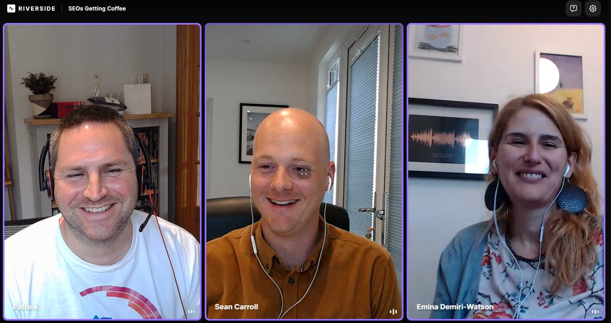 Looks like these guys had fun recording SEOs Getting Coffee yesterday - Sitebulb's <a href="/HathawayP/">Patrick Hathaway</a> is coming to an episode soon! Thanks <a href="/Vixen_Digital/">Vixen Digital</a> @SeanCarrollSEO and <a href="/DemiriE/">Emina Demiri</a>