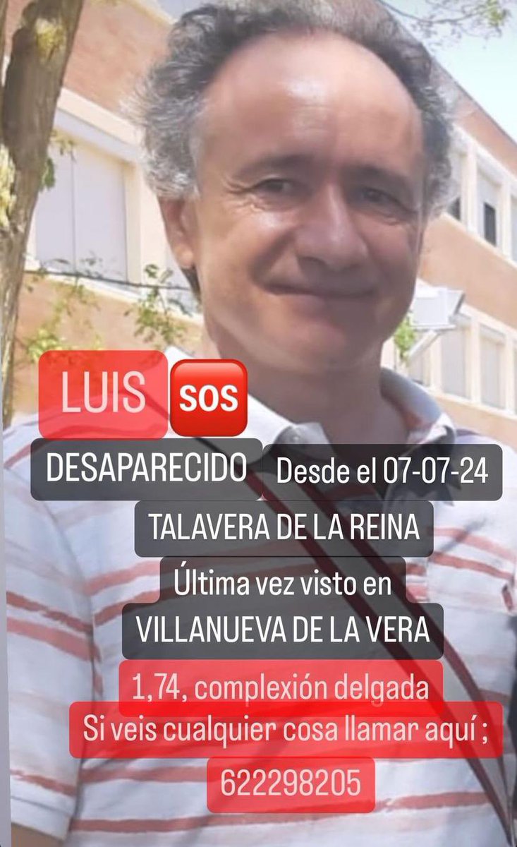 TalaveraExiste's tweet photo. ⚠️ DIFUSIÓN ⚠️

Desaparecido, de Talavera de la Reina. https://t.co/f47Hbozdec