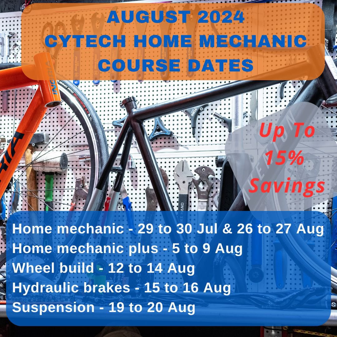 💥 AUGUST ‘24 COURSE DATES 💥

🚴‍♂️ Ready to level up your bike maintenance skills? This August, Torq Zone Academy offers both Cytech Technical and Cytech Home Mechanic Courses! 
#TorqZoneAcademy #CytechTraining #BikeMechanic #BikeLife #BicycleCourse #CyclingCommunity #AugustCourse