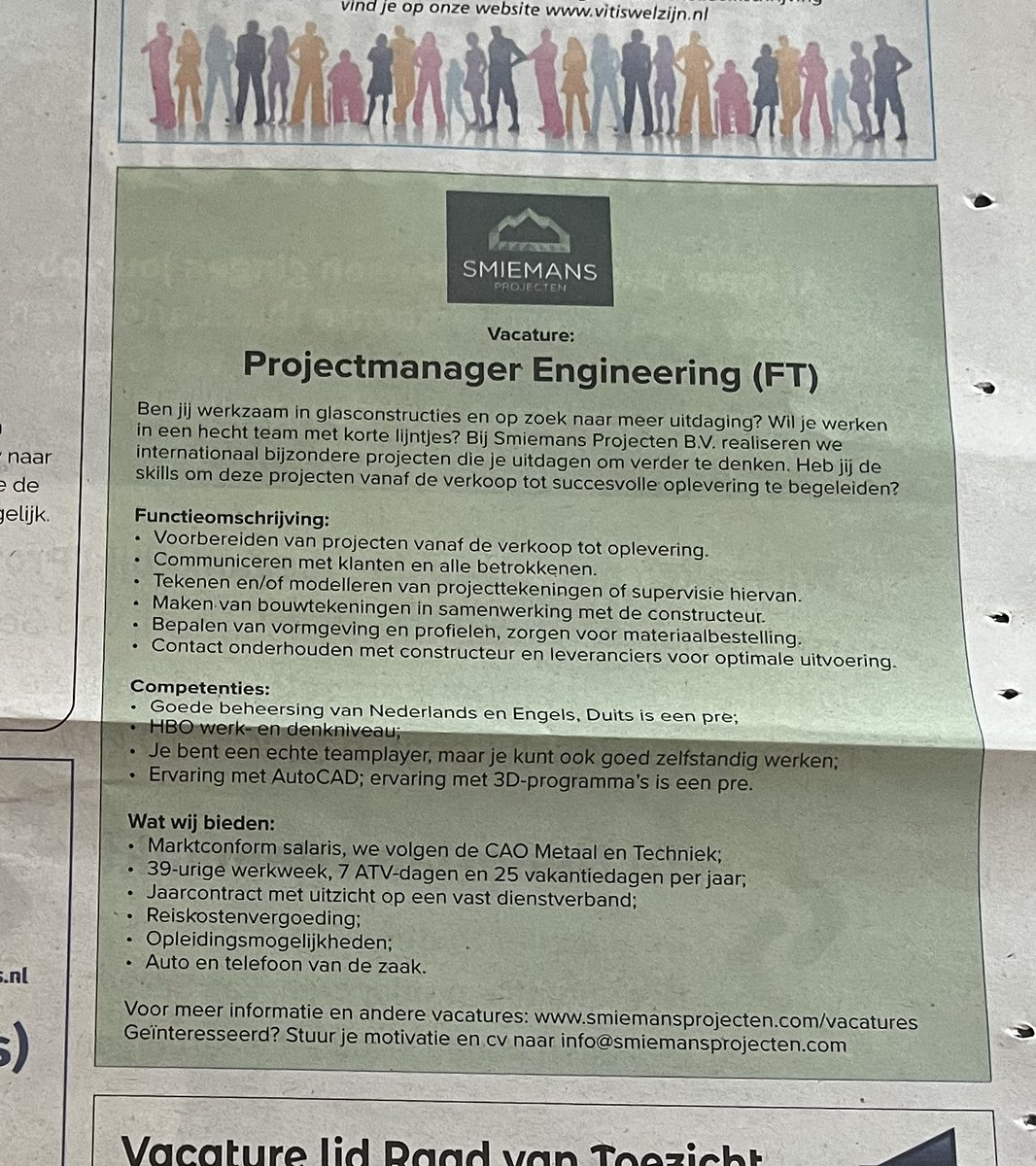 SmiemansPr's tweet image. ⭐Gezien in de krant? Is deze mooie vacature iets voor jou? Of ken je iemand hiervoor? Delen wordt gewaardeerd⭐ Kijk ook naar onze andere vacatures op smiemansprojecten.com/nl/overons/vac… #knowledgebasedbuilder #vacatures #glasconstructies