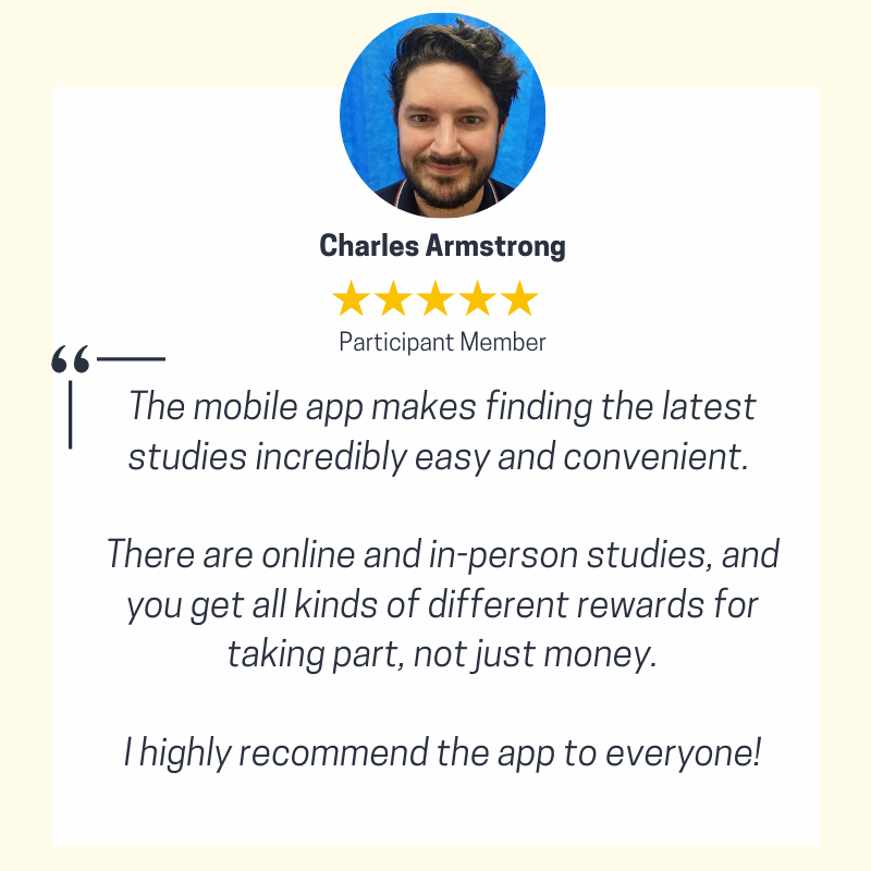 WeParticipated (@_weparticipated) on Twitter photo Just like Charles, sign up to WeParticipated 📲 and check out the latest in-person and online studies 💪
#weparticipated #takepartinresearch #researchstudies #researchparticipants Just like Charles, sign up to WeParticipated 📲 and check out the latest in-person and online studies 💪
#weparticipated #takepartinresearch #researchstudies #researchparticipants