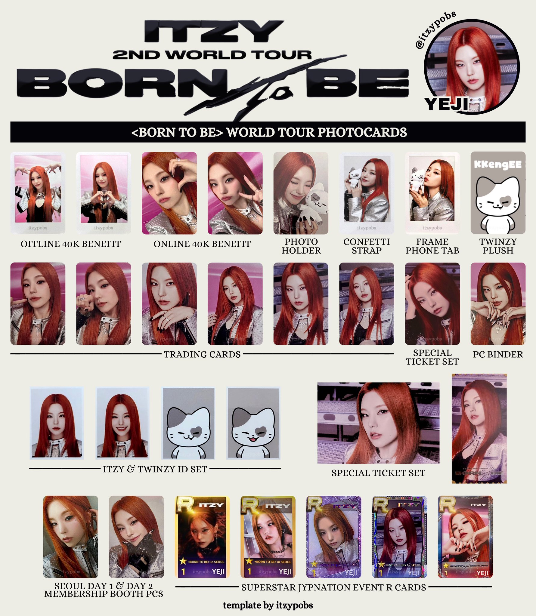 itzy born to be mmt トレカ 4枚セット ② ITZY 2nd World Tour Born To Be Official MD JYP Shop Online