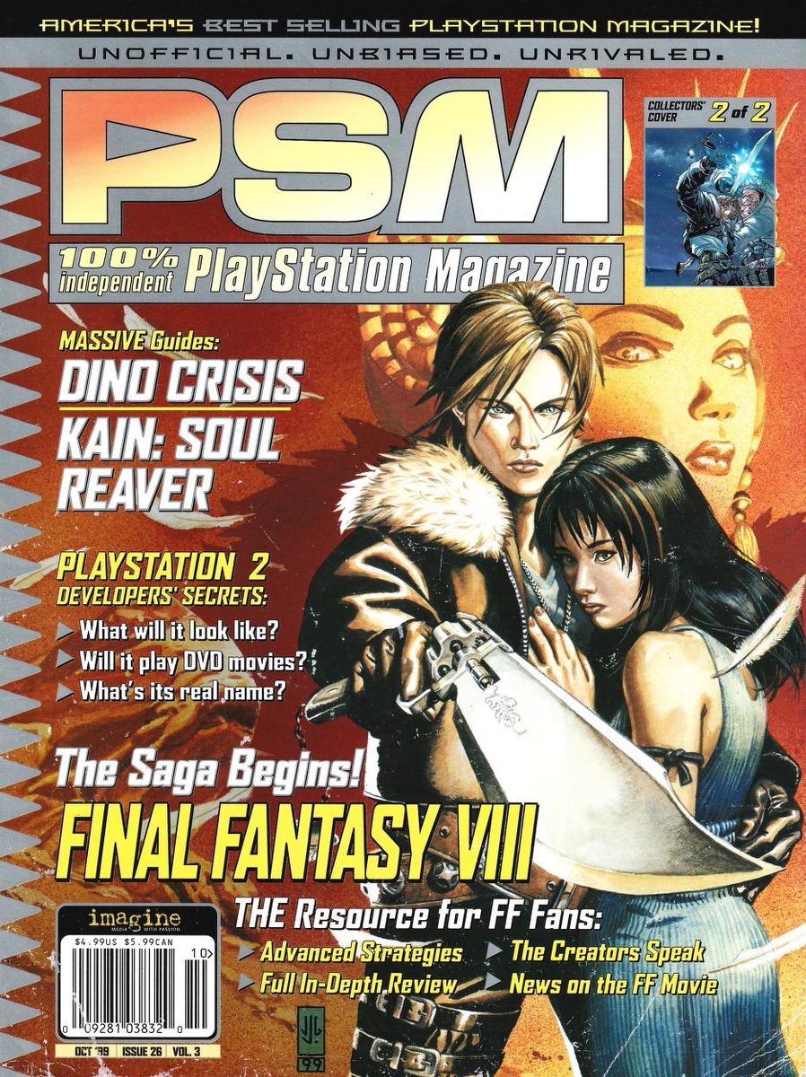 Final Fantasy VIII on the cover of the October 1999 issue of PSM