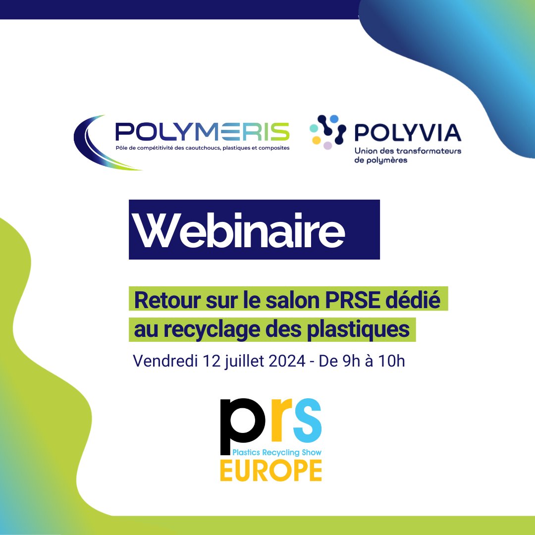 Pole_Polymeris's tweet photo. [J-1] 📣 Webinaire de restitution proposé afin de retranscrire les tendances et innovations observées sur le salon #PRSE2024
 
Inscription : https://t.co/uPzX8MblRm
L'accès est réservé aux adhérents Polymeris et Polyvia https://t.co/sqGrpGcImU