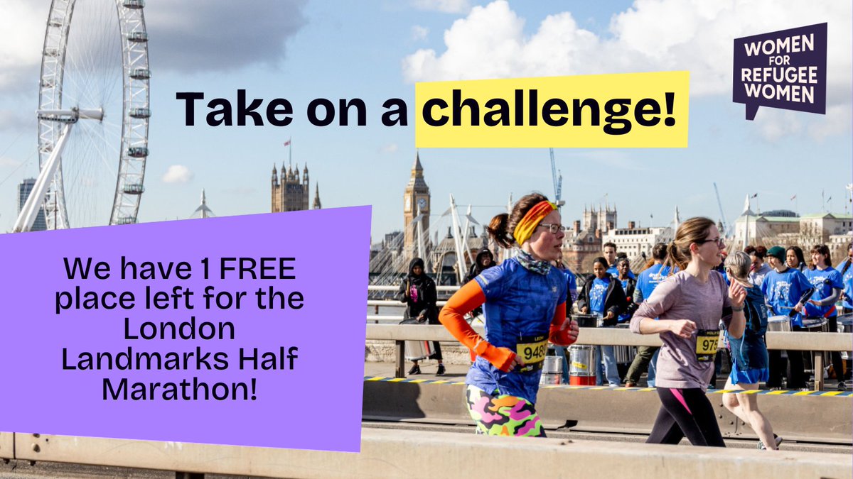 4refugeewomen's tweet photo. Missed out on a #LLHMBallot place?
👟We have one FREE London Landmarks place left!
Set yourself a challenge and make a real difference to refugee women.
Sign up to run the #LLHM2025 today!🎖️
Register now for our last FREE place! 🏃🏿♀️👉 https://t.co/jQTO8iRRuI @LLHalf https://t.co/xdGMcudnLu