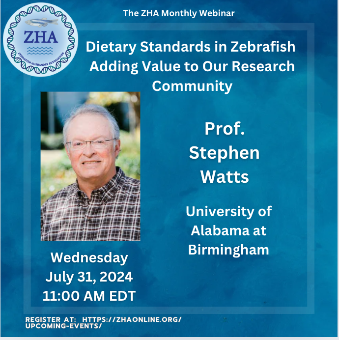 POSTPONED Announcing our next webinar  
by Prof. Stephen Watts
July 31st, at 11am (EDT)   
Please join us.  Zoom link for Webinar Registration us02web.zoom.us/webinar/regist…  #zebrafish <a href="/AALASnational/">AALAS</a>