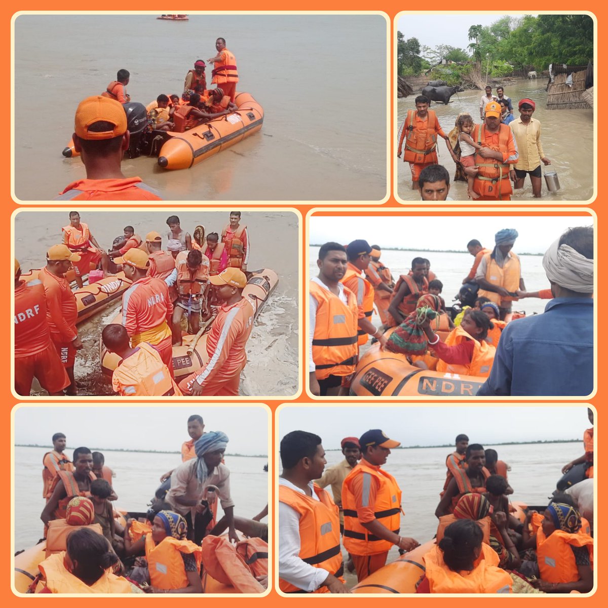11NDRF's tweet image. @ 11 BN NDRF FWR OPS IN U.P.
# Lakhimpur Kheri.
🔸 Evacuated of marooned people.
🔸 From Samdaha village Distt- Lakhimpur  kheri.
🔸 It is Surrounded by flood water.
#helpinghand 
#Committed2Serve
@NDRFHQ
@ManojKu21690089
@DmKheri
@UP_SDMA
@ANI