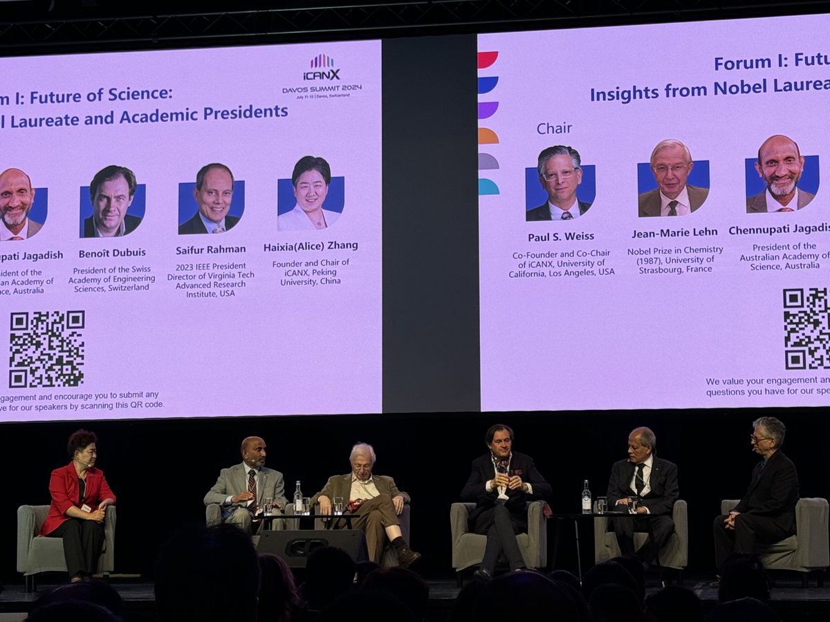 Mohsen Rahmani (@mohsen_aop) on Twitter photo Excellent roundtable on the future of science via a group of pioneers: Nobel Lau. Prof. Lehn, Pres. of Australian <a href="/Science_Academy/">Australian Academy of Science</a>, Pres. of Swiss Ac. Eng. <a href="/BenoitDubuis/">BenoitDubuis</a>, <a href="/IEEEorg/">IEEE</a> Pres. <a href="/SRahmanVT/">Saifur Rahman</a>, chaired by founders of iCanX, Alice Zhang & <a href="/PSWnano/">Paul Weiss</a>. #iCANX24Davos, <a href="/iCANX_Talks/">iCANX Talks</a> Excellent roundtable on the future of science via a group of pioneers: Nobel Lau. Prof. Lehn, Pres. of Australian <a href="/Science_Academy/">Australian Academy of Science</a>, Pres. of Swiss Ac. Eng. <a href="/BenoitDubuis/">BenoitDubuis</a>, <a href="/IEEEorg/">IEEE</a> Pres. <a href="/SRahmanVT/">Saifur Rahman</a>, chaired by founders of iCanX, Alice Zhang & <a href="/PSWnano/">Paul Weiss</a>. #iCANX24Davos, <a href="/iCANX_Talks/">iCANX Talks</a>