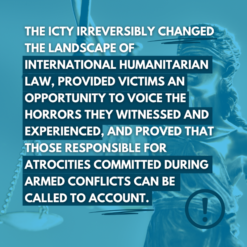 UNinBrussels's tweet photo. During its mandate, from 1993 to 2017, the ICTY irreversibly changed the landscape of international humanitarian law, allowing victims to tell their stories and holding to account those suspected of committing atrocities. @ICTYnews