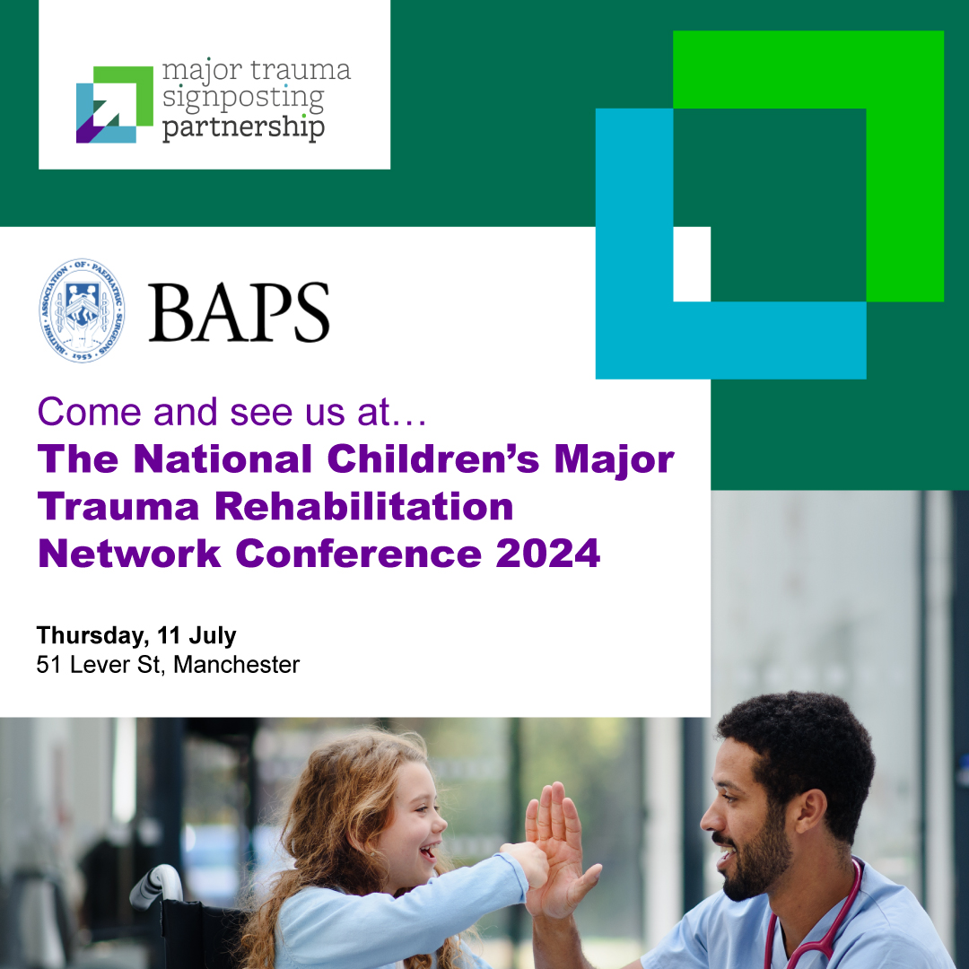 Today we're at the National Children’s Major Trauma Rehabilitation Network Conference!

Come and say hi to us and learn more about how our work helps relieve the pressure on NHS Major Trauma teams.