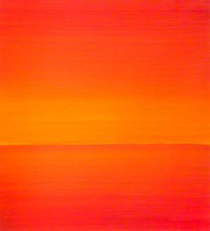 Today's theme for #OnlineArtExchange is #colour and Sunrise by Hurjit Singh Sajjan Singh from our collection certainly fits the bill.  I could get lost in this picture, perhaps already am somewhere on that distant horizon!